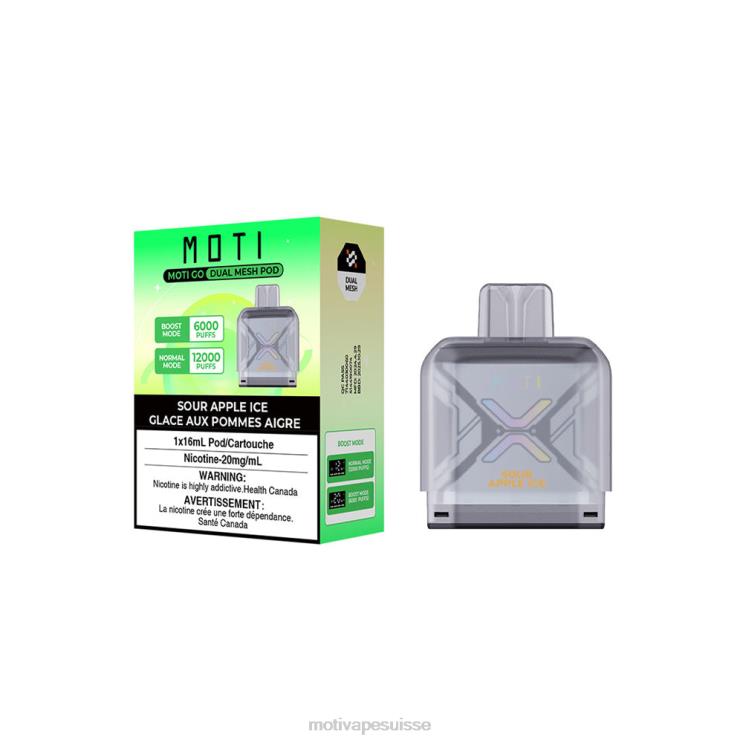 MOTI Vape Flavors Suisse - MOTI Go Pro dosette jetable glace à la pomme aigre DTJL088