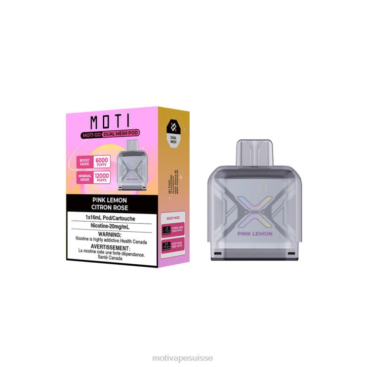 MOTI Vape Review - MOTI Go Pro dosette jetable citron rose DTJL087