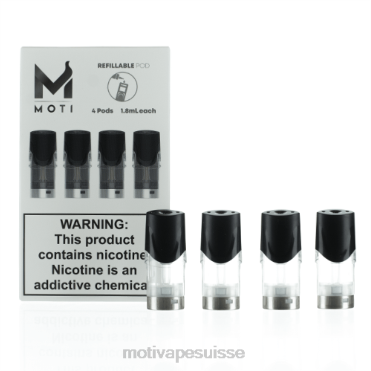 MOTI Vape Pop Suisse - MOTI cartouches de dosettes de remplacement rechargeables (paquet de 4) DTJL074