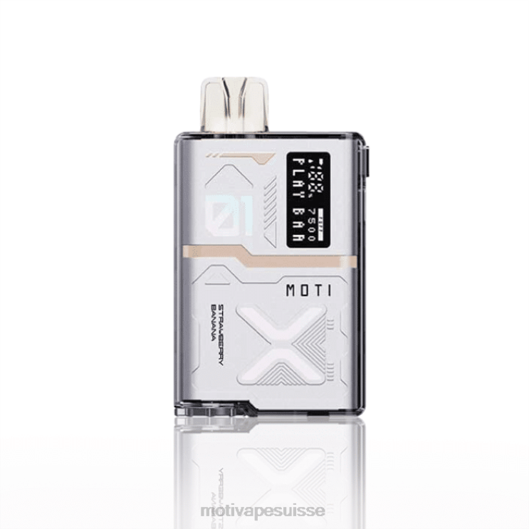 MOTI Vape Price Suisse - MOTI Play Bar 7500 vapes jetables (5%, 7500 bouffées) fraise banane DTJL055