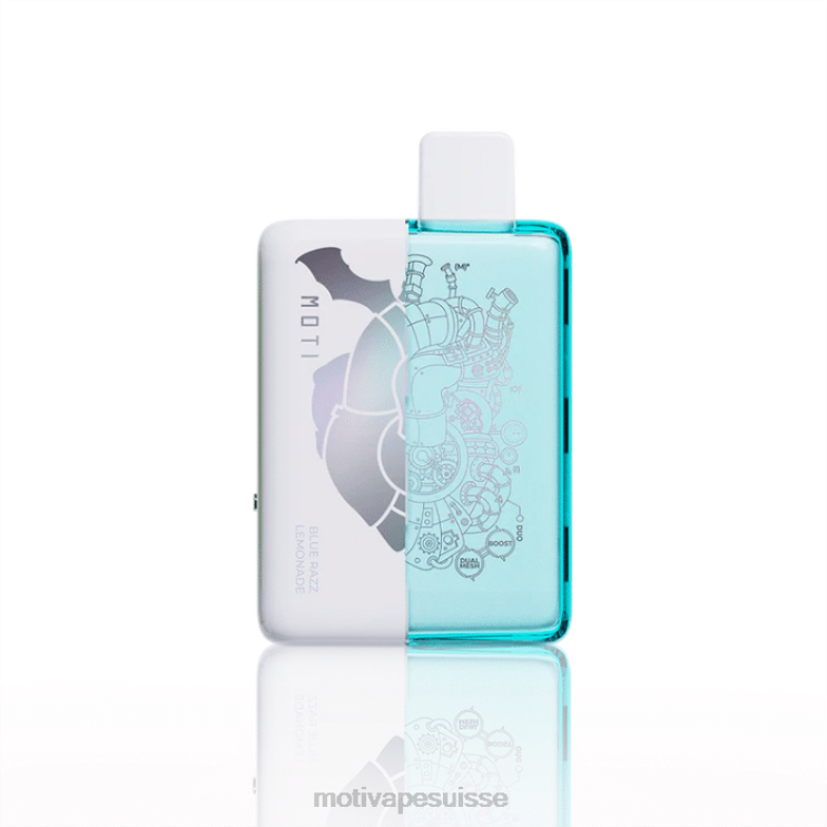MOTI Vape Pop Suisse - MOTI Duo 9000 vapes jetables (5%, 9000 bouffées) limonade bleue DTJL064