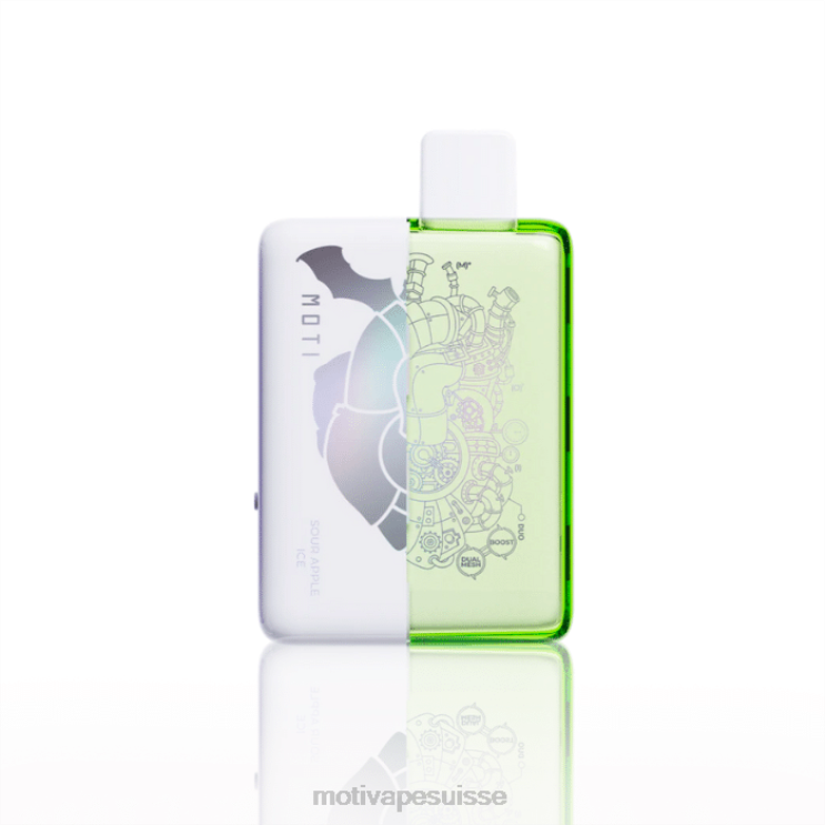 MOTI Vape Price Suisse - MOTI Duo 9000 vapes jetables (5%, 9000 bouffées) glace à la pomme aigre DTJL065