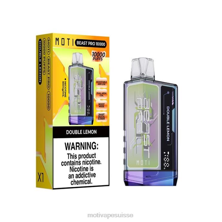 MOTI Suisse - MOTI Beast Pro vape jetable (5%, 10000 bouffées) double citron DTJL043