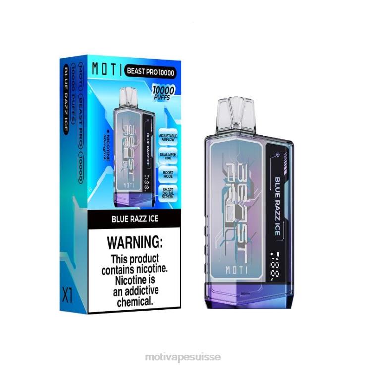 MOTI Vape Amazon - MOTI Beast Pro vape jetable (5%, 10000 bouffées) glace bleue DTJL040