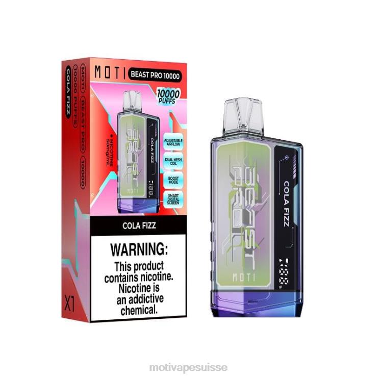 MOTI Vape Berne - MOTI Beast Pro vape jetable (5%, 10000 bouffées) cola pétillant DTJL042