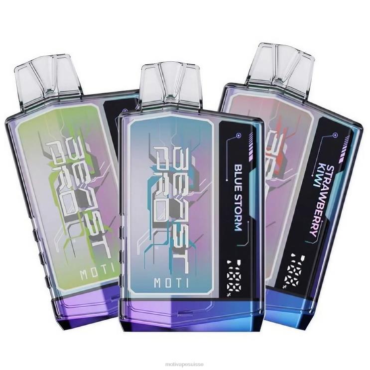 MOTI Vape Flavors Suisse - MOTI Beast Pro vape jetable (5%, 10000 bouffées) tempête bleue DTJL038