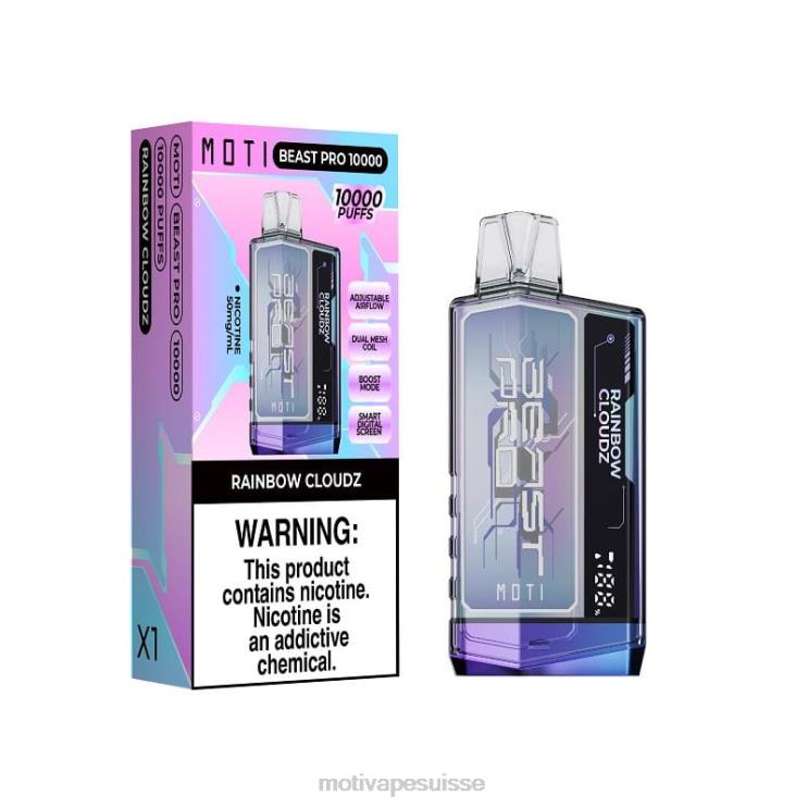MOTI Vape For Sale - MOTI Beast Pro vape jetable (5%, 10000 bouffées) nuage arc-en-ciel DTJL049