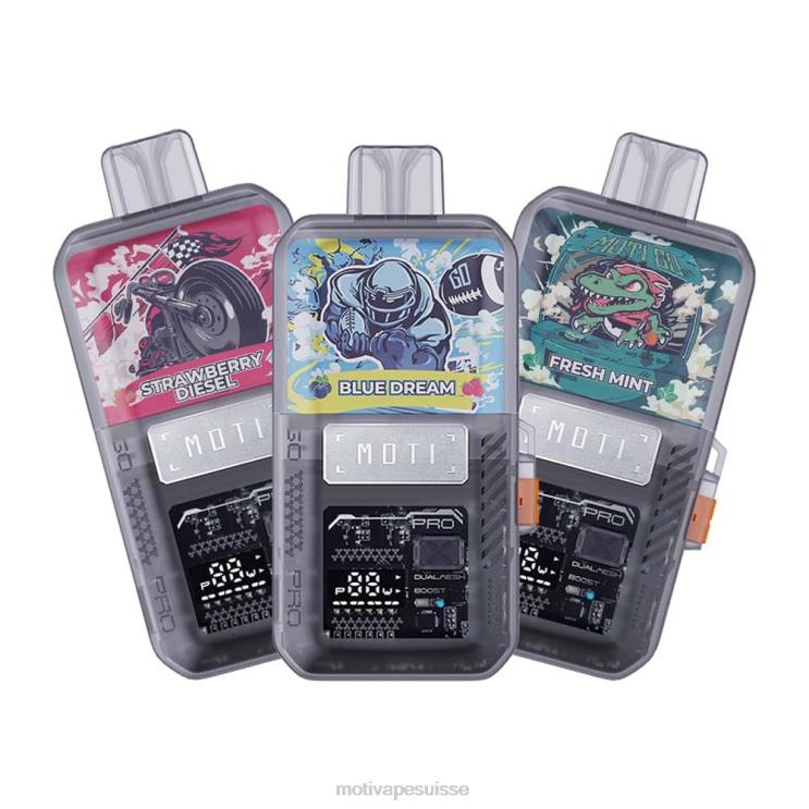 MOTI Suisse - MOTI Go Pro vape jetable (5%, 12000 bouffées) chewing-gum à la pastèque DTJL023