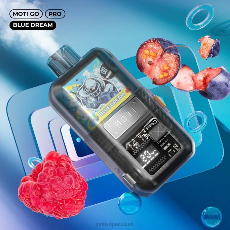 MOTI Suisse - MOTI Go Pro vape jetable (5%, 12000 bouffées) rêve bleu DTJL013