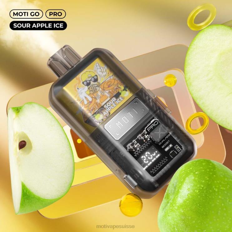MOTI Vape Amazon - MOTI Go Pro vape jetable (5%, 12000 bouffées) glace à la pomme aigre DTJL020