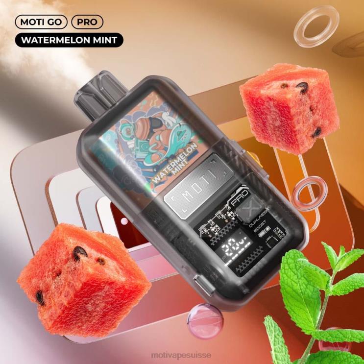 MOTI Vape Price Suisse - MOTI Go Pro vape jetable (5%, 12000 bouffées) menthe pastèque DTJL025