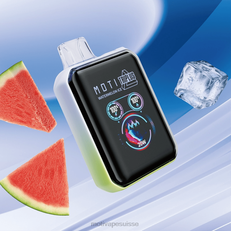 MOTI Vape Amazon - MOTI Triplus Vape jetable 20k (5%, 20000 bouffées) glace à la pastèque DTJL010
