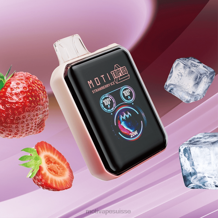 MOTI Vape For Sale - MOTI Triplus Vape jetable 20k (5%, 20000 bouffées) glace à la fraise DTJL09