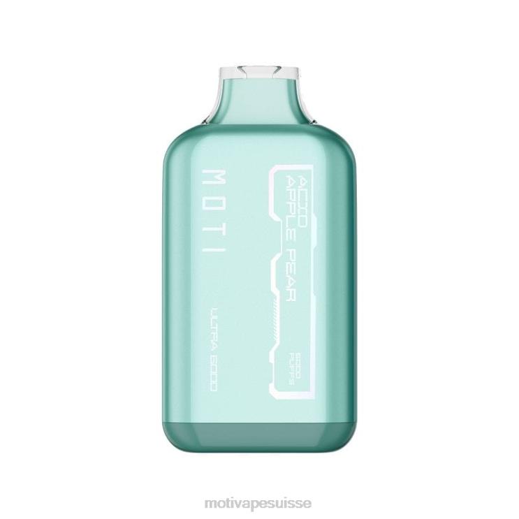 MOTI Vape Berne - MOTI Ultra vape jetable (5%, 6000 bouffées) poire pomme verte DTJL032